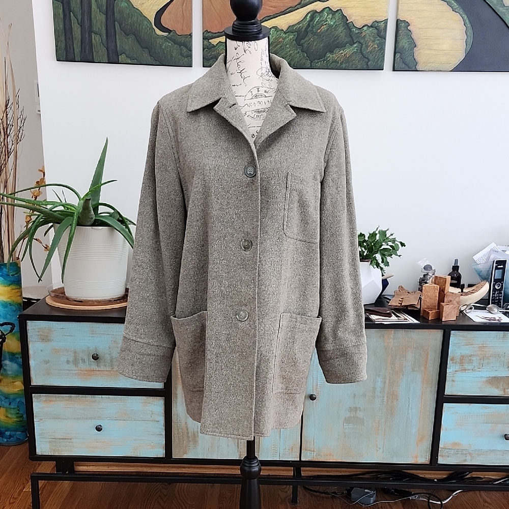 Luciano Barbera Gray Jacket Coat